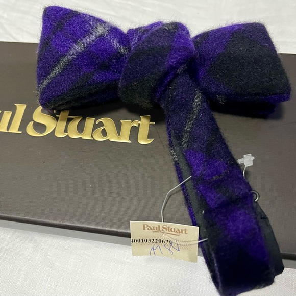 🔥🎁HOLIDAY 25’🎁🔥🆕💯PAUL STUART PHINEAS COLE 100% LUX CASHMERE SELF TIE BOW TIE🔥 - Picture 5 of 17